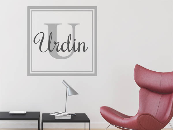 Wandtattoo Urdin als eckiges Monogramm