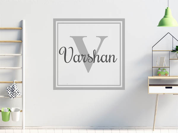 Wandtattoo Varshan als eckiges Monogramm