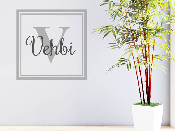 Wandtattoo Vehbi als eckiges Monogramm