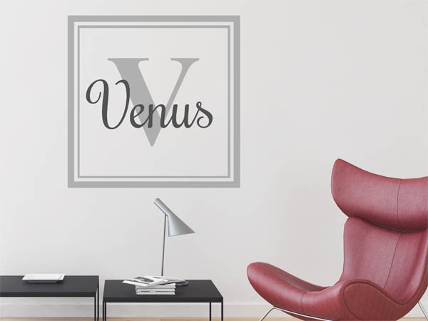 Wandtattoo Venus als eckiges Monogramm