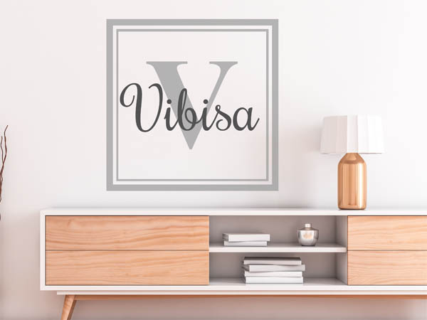 Wandtattoo Vibisa als eckiges Monogramm