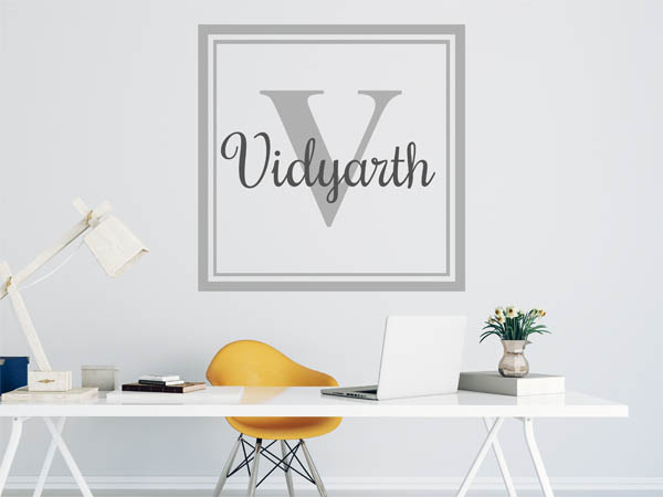 Wandtattoo Vidyarth als eckiges Monogramm