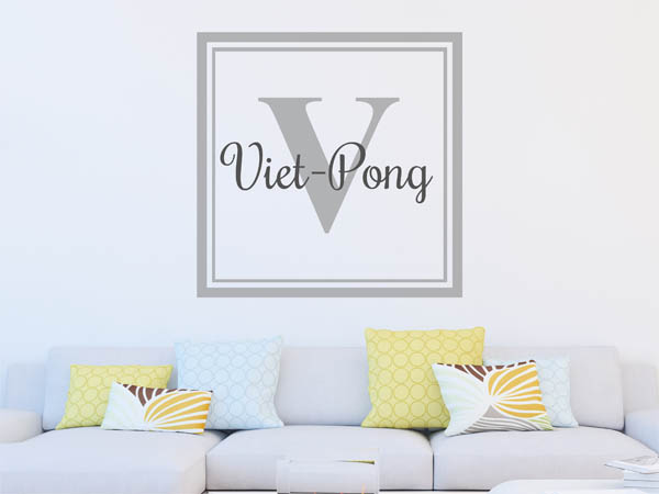 Wandtattoo Viet-Pong als eckiges Monogramm