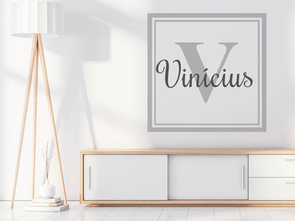 Wandtattoo Vinícius als eckiges Monogramm
