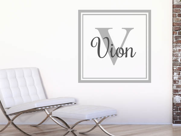 Wandtattoo Vion als eckiges Monogramm