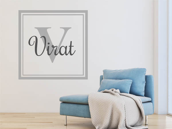 Wandtattoo Virat als eckiges Monogramm