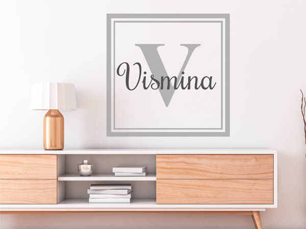 Wandtattoo Vismina als eckiges Monogramm