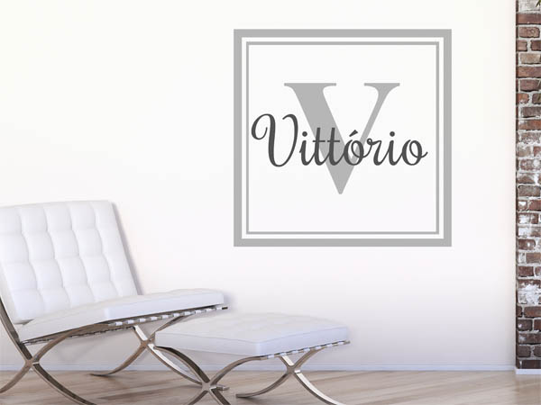 Wandtattoo Vittório als eckiges Monogramm
