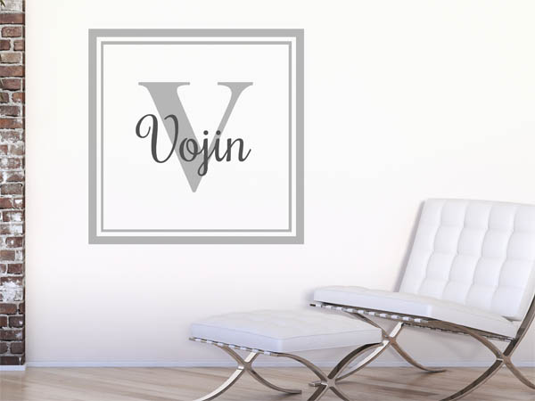 Wandtattoo Vojin als eckiges Monogramm