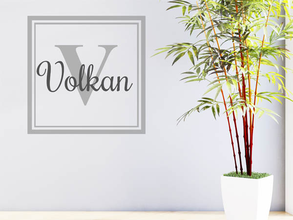 Wandtattoo Volkan als eckiges Monogramm