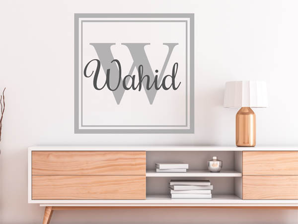 Wandtattoo Wahid als eckiges Monogramm