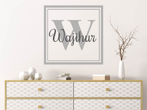 Wandtattoo Wajihur als eckiges Monogramm