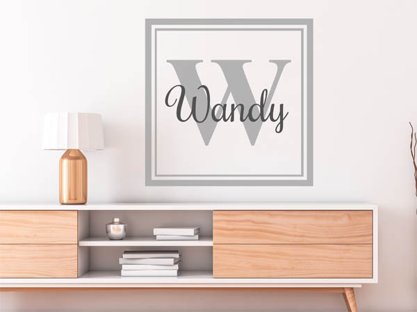 Wandtattoo Wandy als eckiges Monogramm