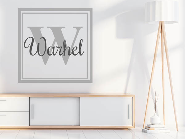 Wandtattoo Warhel als eckiges Monogramm
