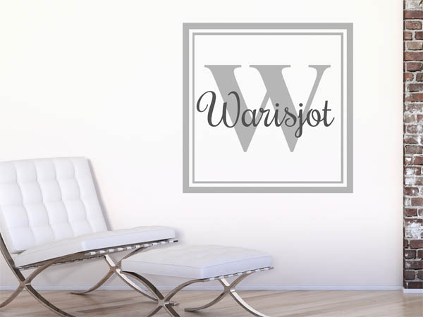 Wandtattoo Warisjot als eckiges Monogramm