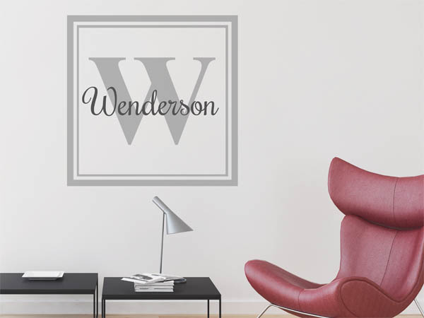 Wandtattoo Wenderson als eckiges Monogramm