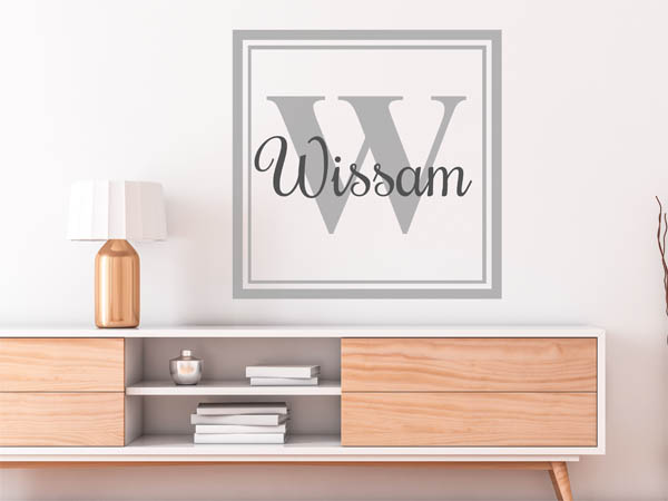 Wandtattoo Wissam als eckiges Monogramm