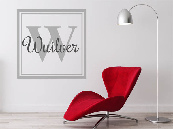 Wandtattoo Wuilver als eckiges Monogramm