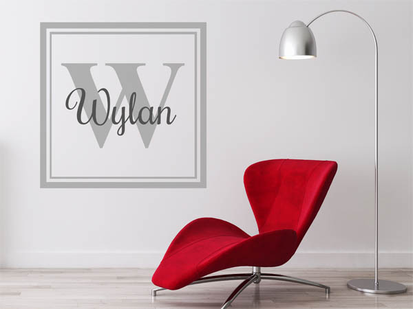 Wandtattoo Wylan als eckiges Monogramm