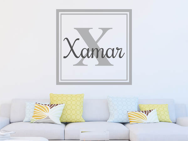 Wandtattoo Xamar als eckiges Monogramm