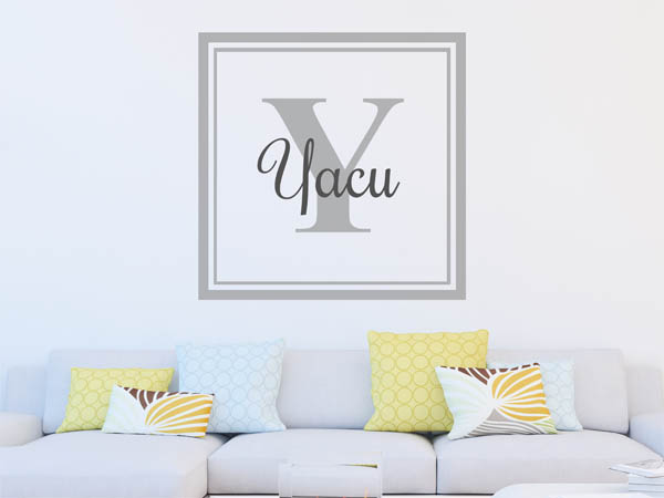 Wandtattoo Yacu als eckiges Monogramm