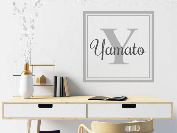 Wandtattoo Yamato als eckiges Monogramm