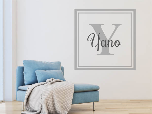 Wandtattoo Yano als eckiges Monogramm