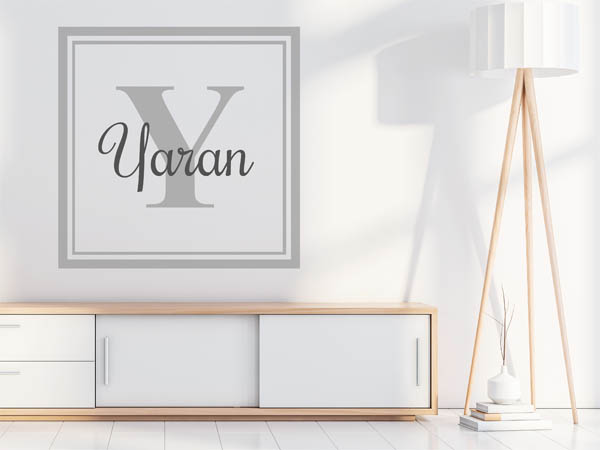 Wandtattoo Yaran als eckiges Monogramm