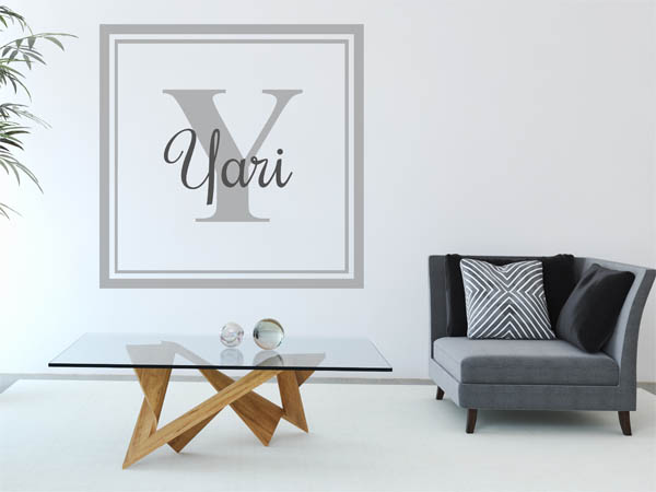Wandtattoo Yari als eckiges Monogramm