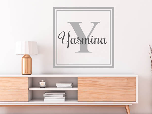 Wandtattoo Yasmina als eckiges Monogramm