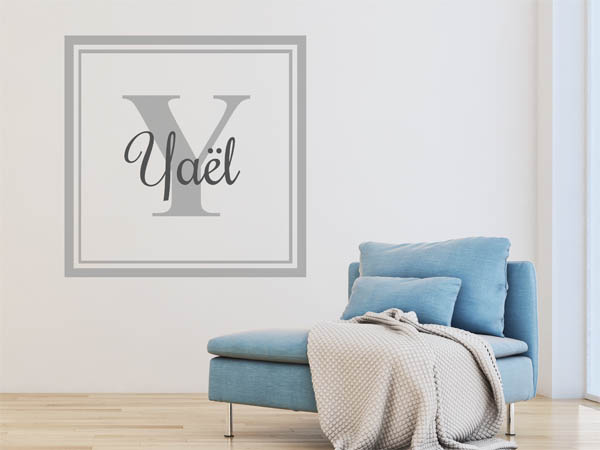 Wandtattoo Yaël als eckiges Monogramm