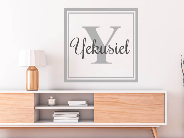 Wandtattoo Yekusiel als eckiges Monogramm