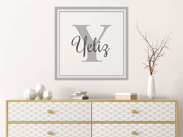 Wandtattoo Yeliz als eckiges Monogramm