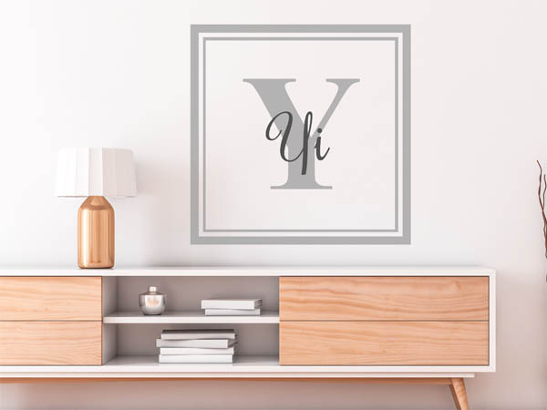 Wandtattoo Yi als eckiges Monogramm