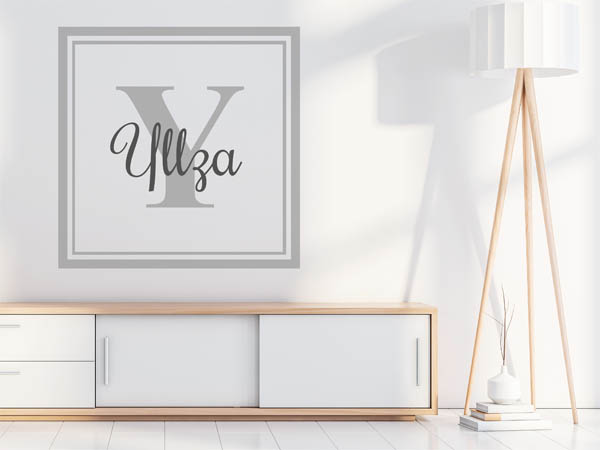 Wandtattoo Yllza als eckiges Monogramm