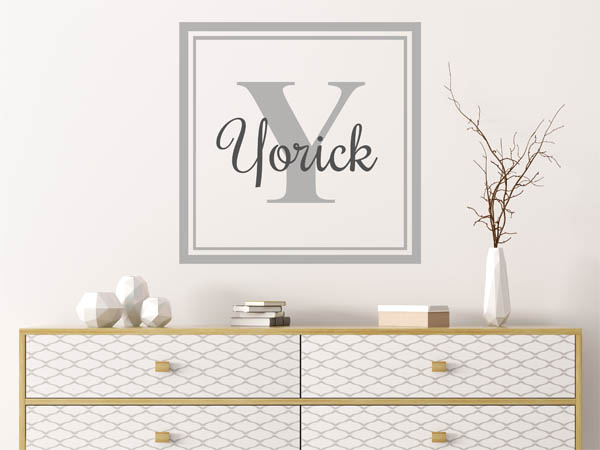 Wandtattoo Yorick als eckiges Monogramm