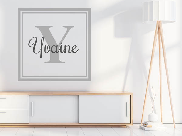 Wandtattoo Yvaine als eckiges Monogramm