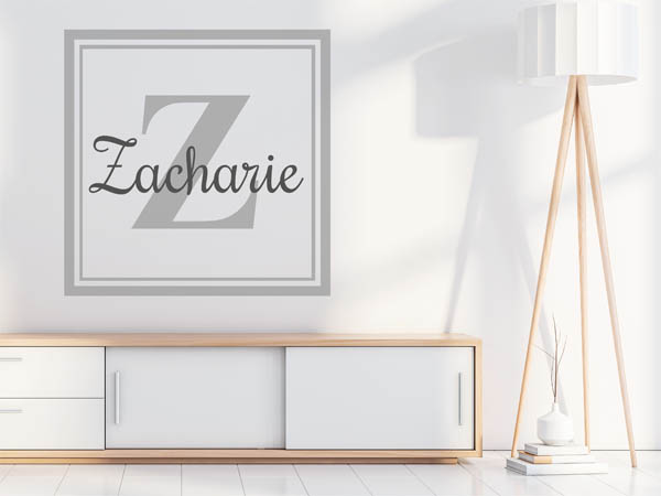 Wandtattoo Zacharie als eckiges Monogramm