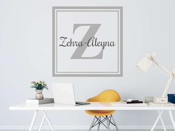 Wandtattoo Zehra-Aleyna als eckiges Monogramm