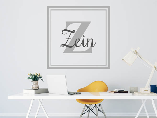 Wandtattoo Zein als eckiges Monogramm