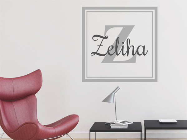 Wandtattoo Zeliha als eckiges Monogramm