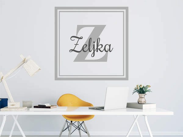 Wandtattoo Zeljka als eckiges Monogramm