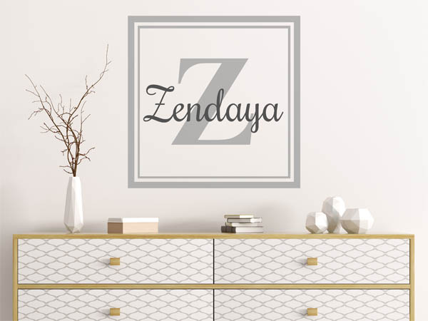 Wandtattoo Zendaya als eckiges Monogramm
