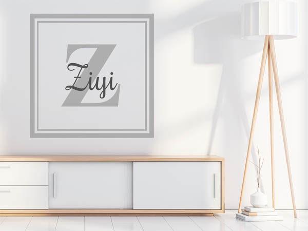 Wandtattoo Ziyi als eckiges Monogramm