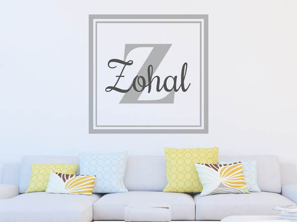 Wandtattoo Zohal als eckiges Monogramm