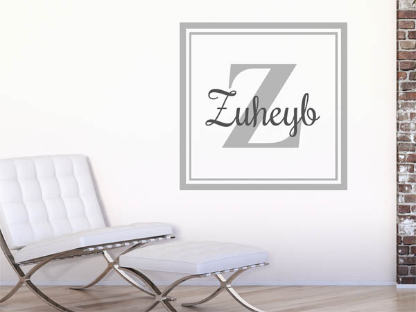 Wandtattoo Zuheyb als eckiges Monogramm