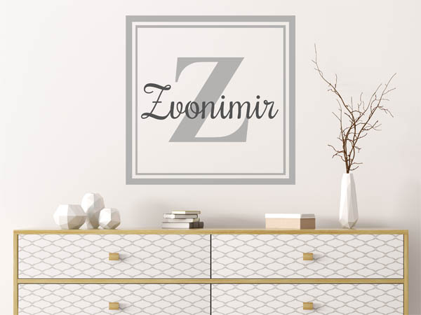 Wandtattoo Zvonimir als eckiges Monogramm