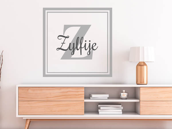 Wandtattoo Zylfije als eckiges Monogramm