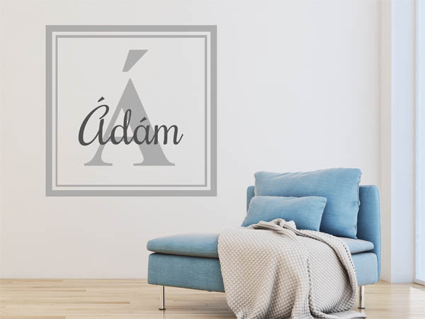 Wandtattoo Ádám als eckiges Monogramm