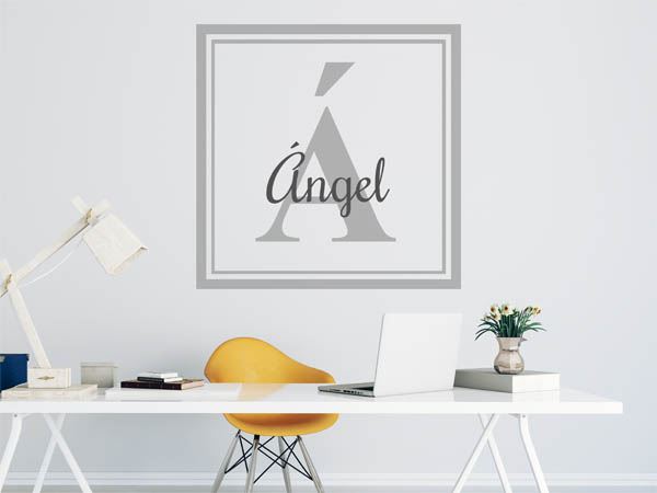 Wandtattoo Ángel als eckiges Monogramm